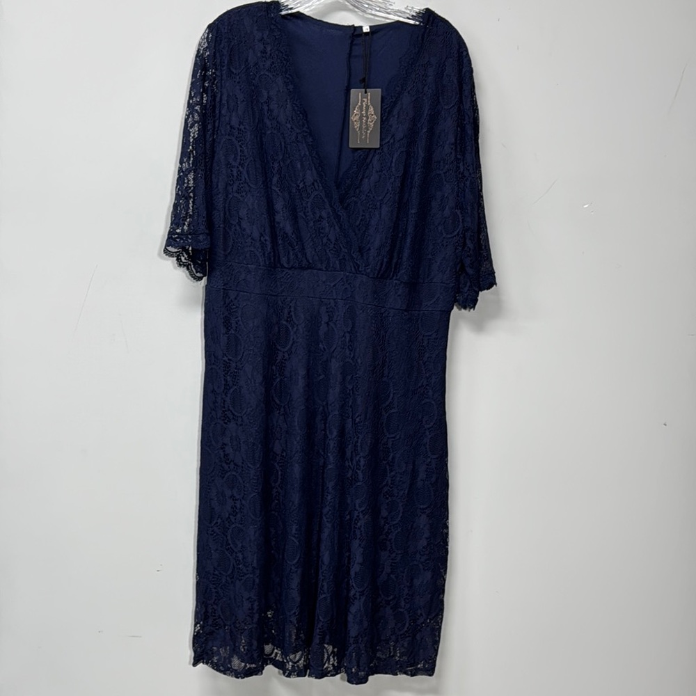 Pinup Couture Navy Lace Midi Dress